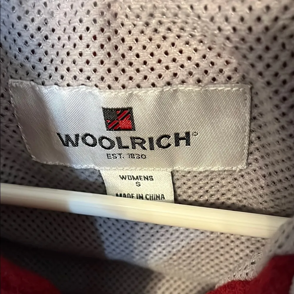 Woolrich Red Boiled Wool Mesh Lined Full Zip Up Vest - Size Small - Image 2