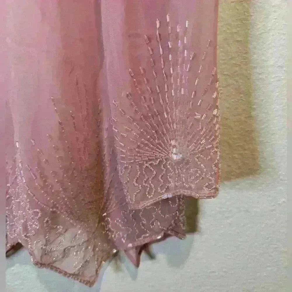 Vintage Jack‎ Bryan Pink Sheer Beaded Top Size M Size M - Image 4