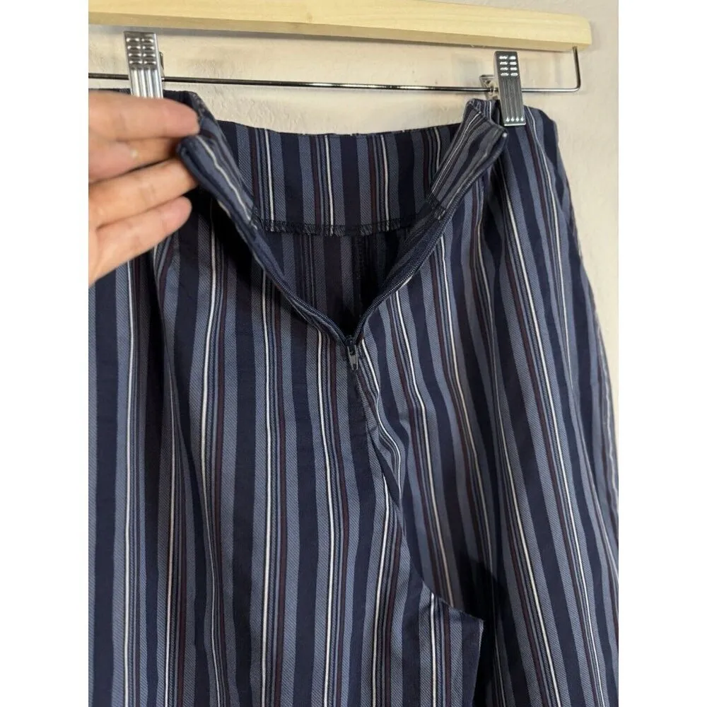 Windsor Women Wide Leg High Waist Lightweight Textured Pants Navy Blue Small NWT - Image 4