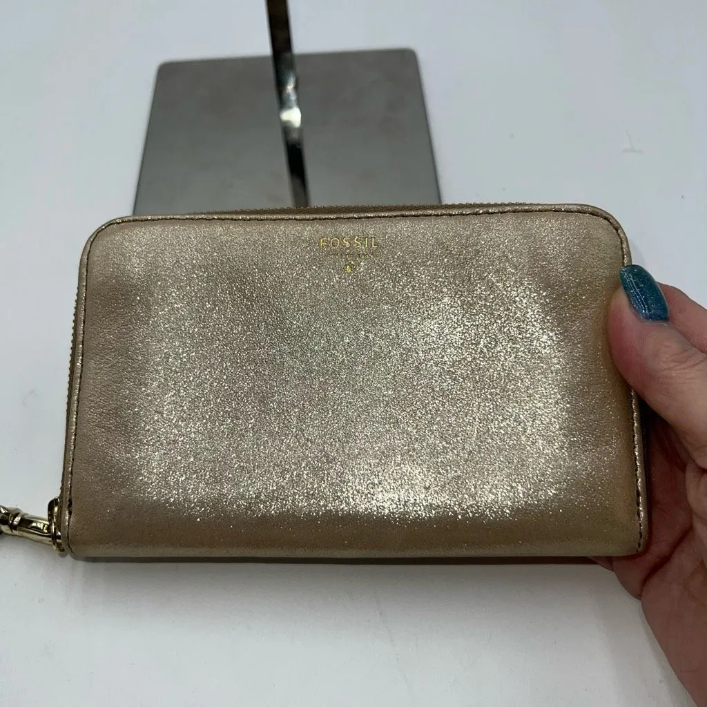 Fossil‎ Gold Zip Around Wallet/Wristlet - Image 2
