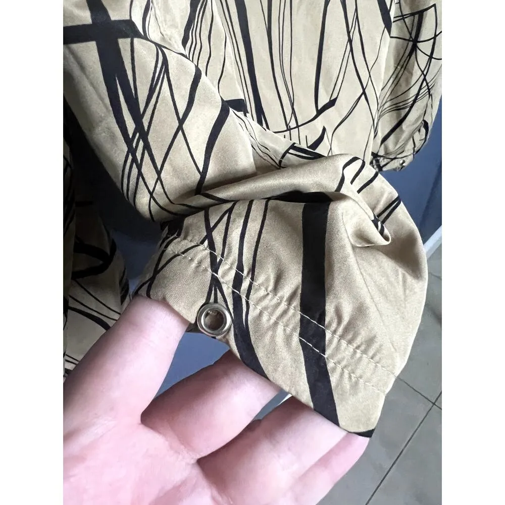 Oleg Cassini Lined Sport Windbreaker Jacket Unisex Size Large Patterned Neutral - Image 4