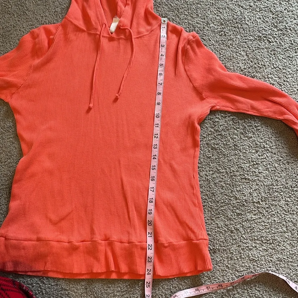 Coral Orange Lightweight Pull Over Hooded Sweatshirt Size undefined - Image 7