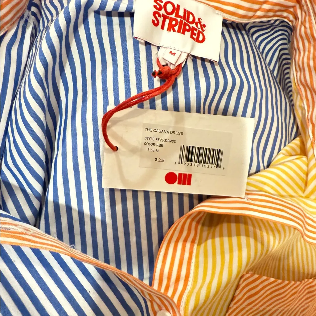 NEW Solid & Striped "The Cabana‎ Dress" Coverup  Medium Cotton NWT $258 Striped - Image 4