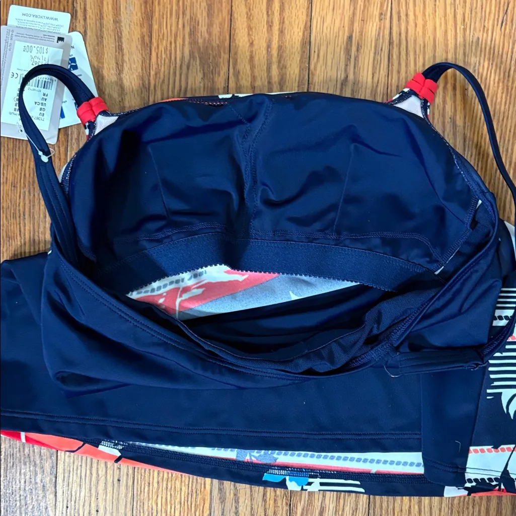 Amoena Capri Tankini Top High Waisted Bottom Blue size 8 cup B NWT Mastectomy - Image 8