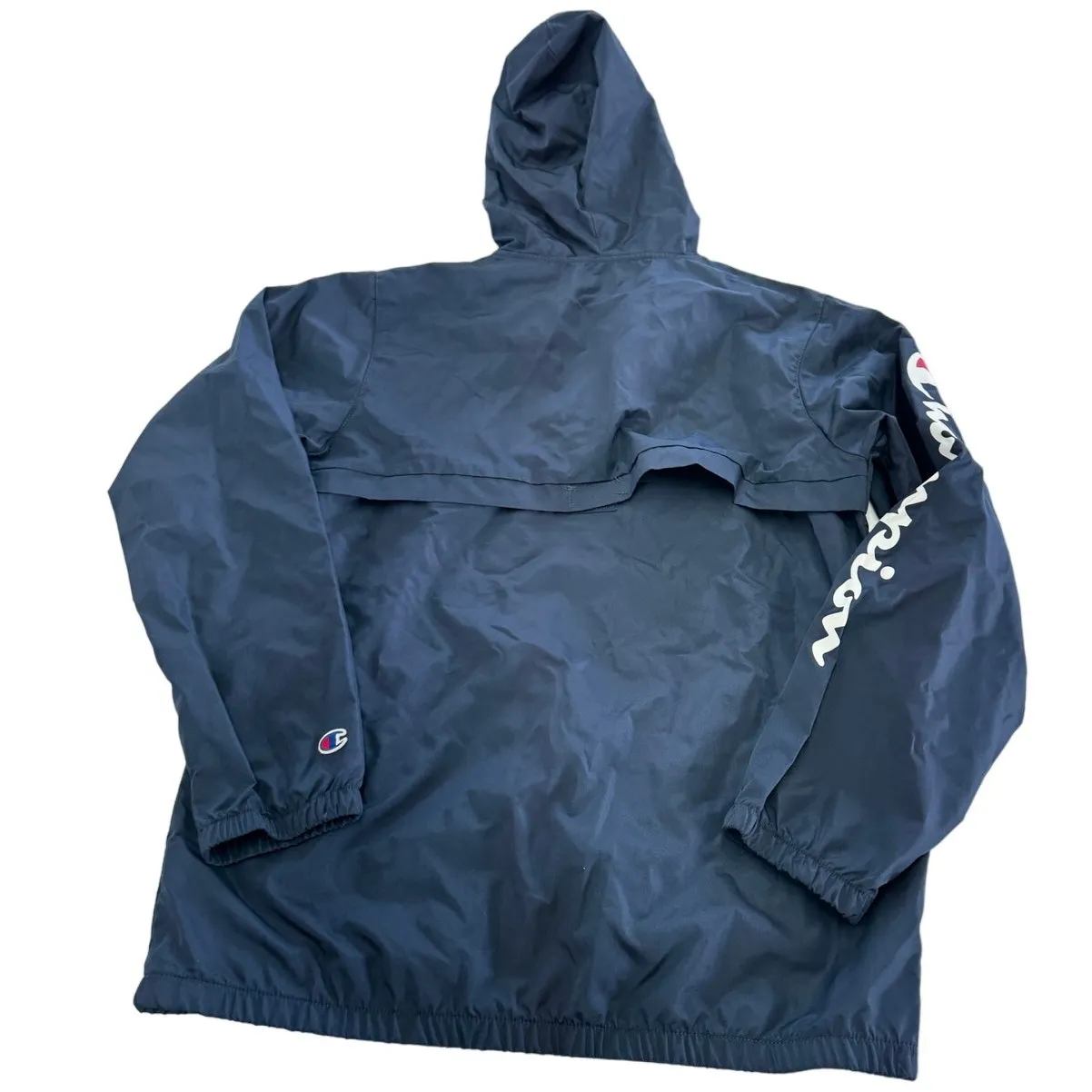 Champion Windbreaker Womens X Large Blue Hooded‎ Pullover Half Zip Jacket - Image 2