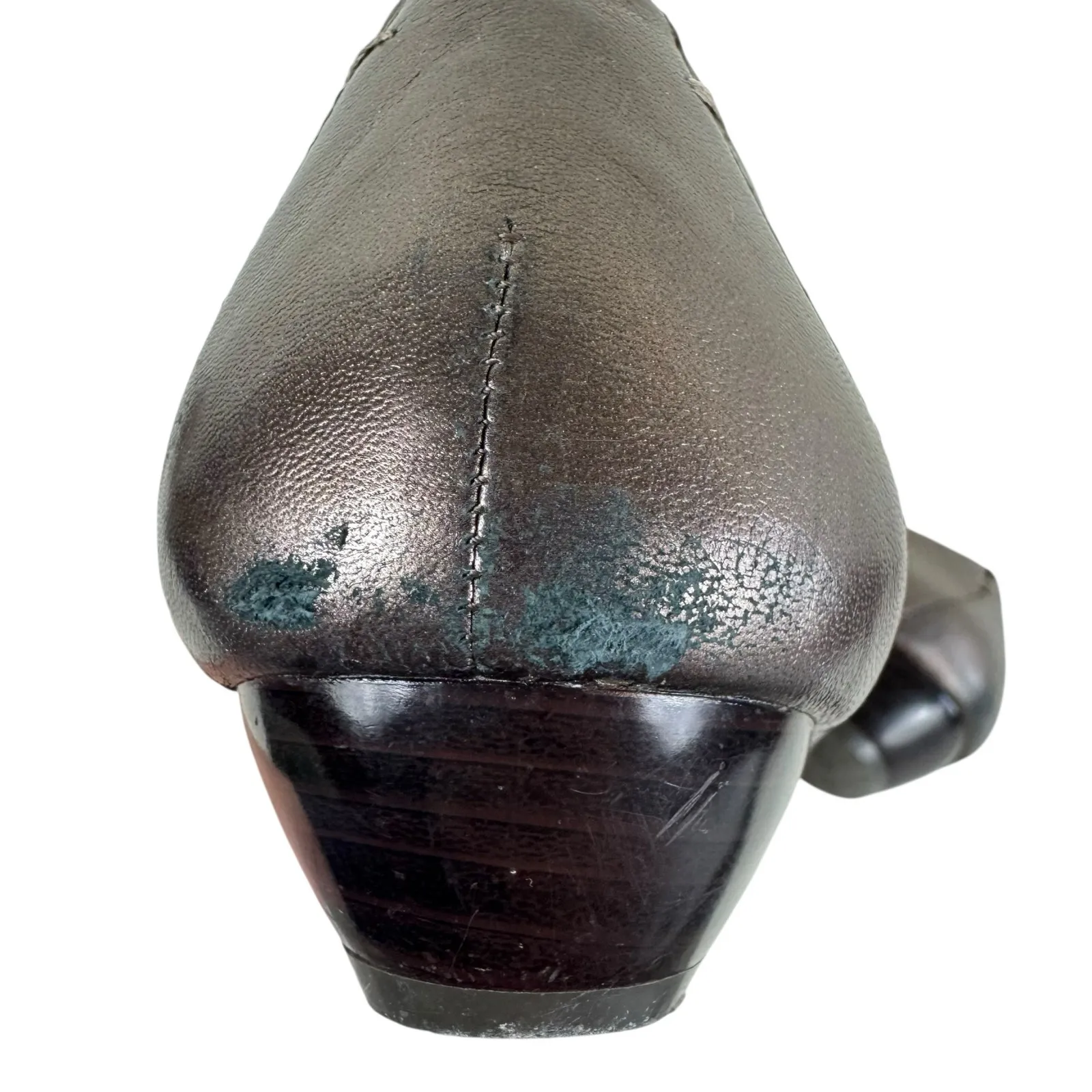 Andrew Geller Brown Metallic Buckle Low Heeled Ballet Slip On Shoes Size 7.5 - Image 4