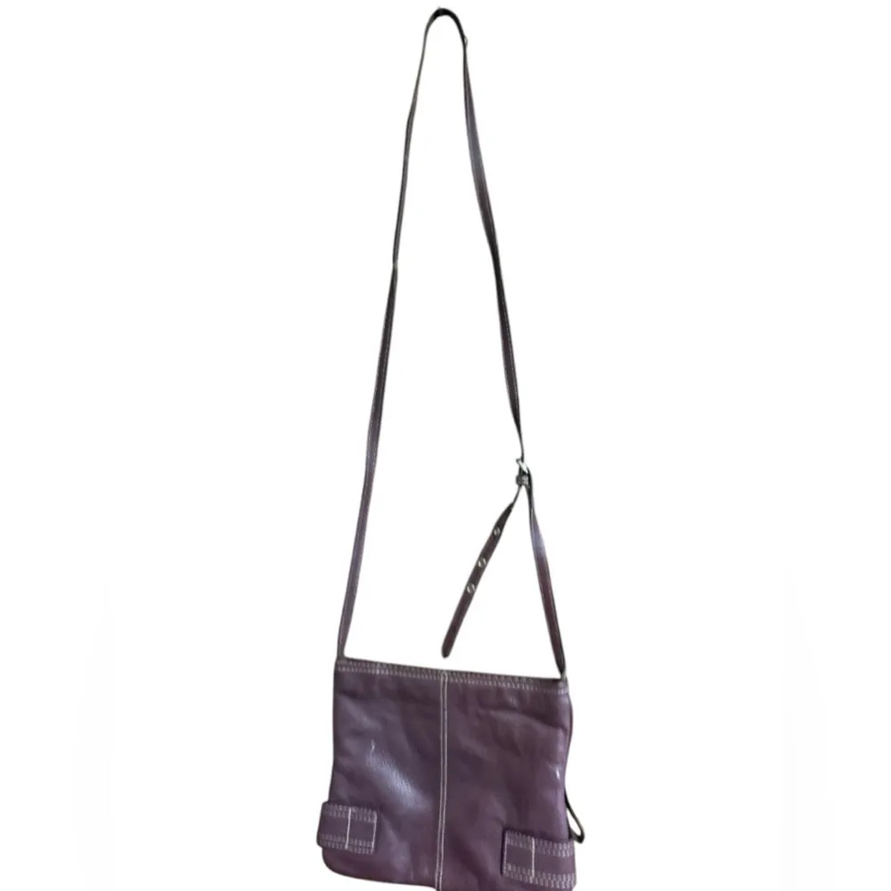 Franco Sarto Women's Purple‎ Leather Crossbody Bag with Buckle Accents - Image 11