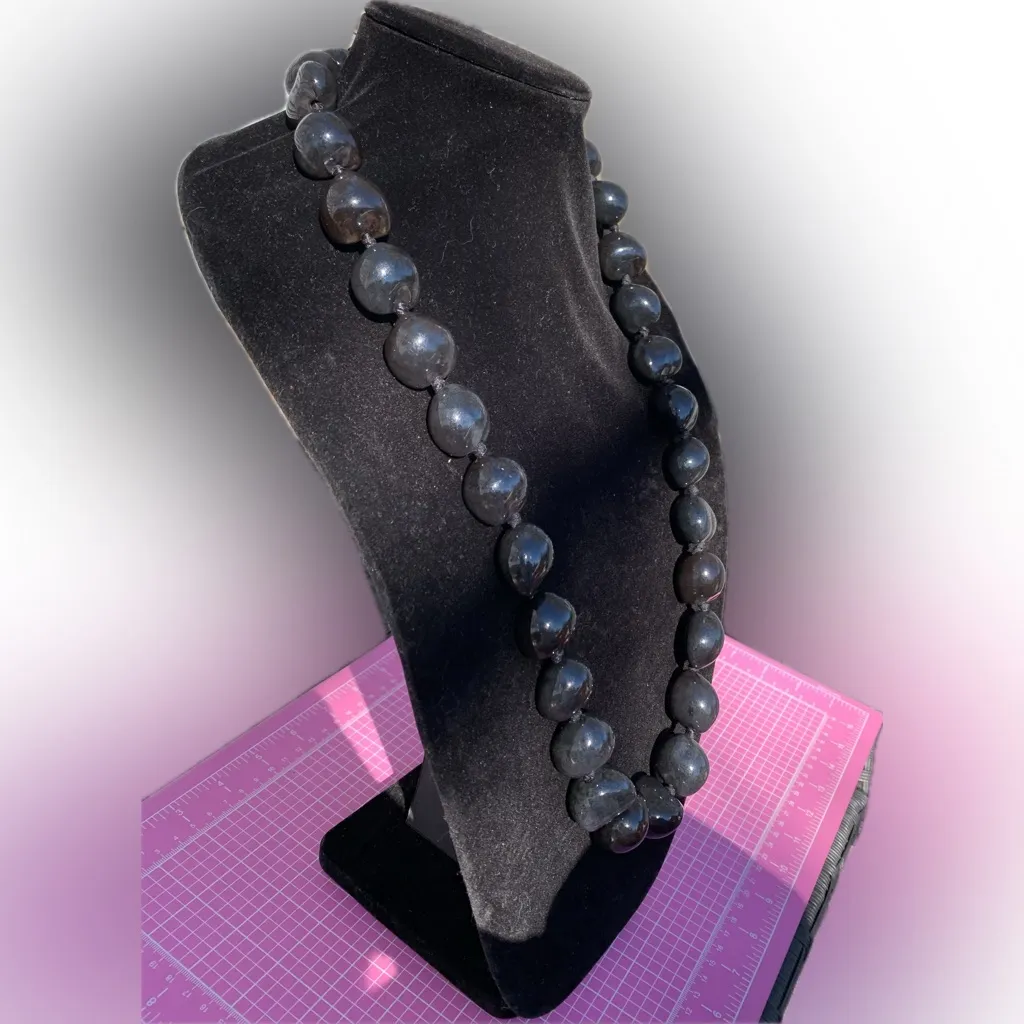 PANNEE by Panacea lightweight adjustable freestyle Black Beaded Necklace 40+6” - Image 4