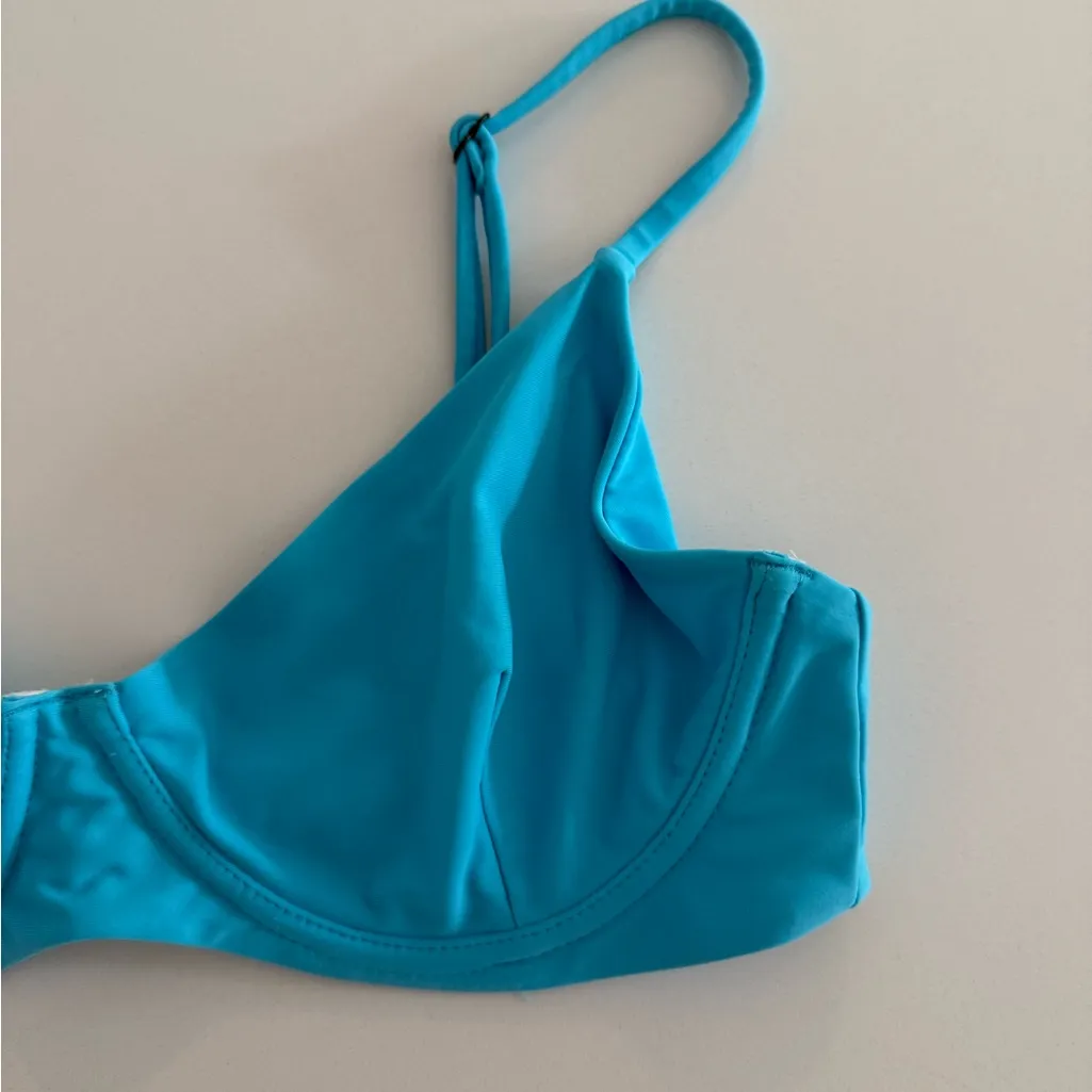 Blackbough Swim, Aqua Color, Vibrant Blue Bikini Top, Willow Style Large Beach - Image 3