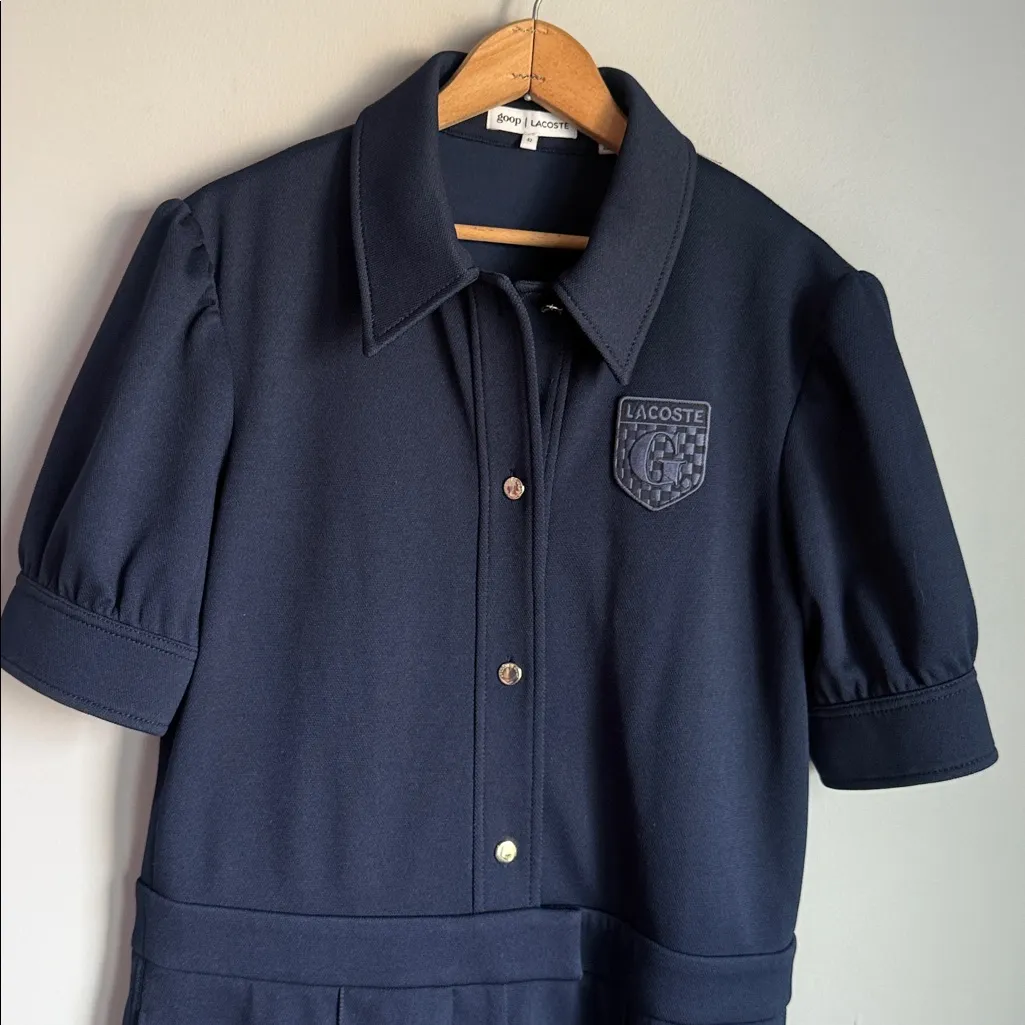 Lacoste x Goop Two-Ply Piqué Jumpsuit in Marine - Image 6