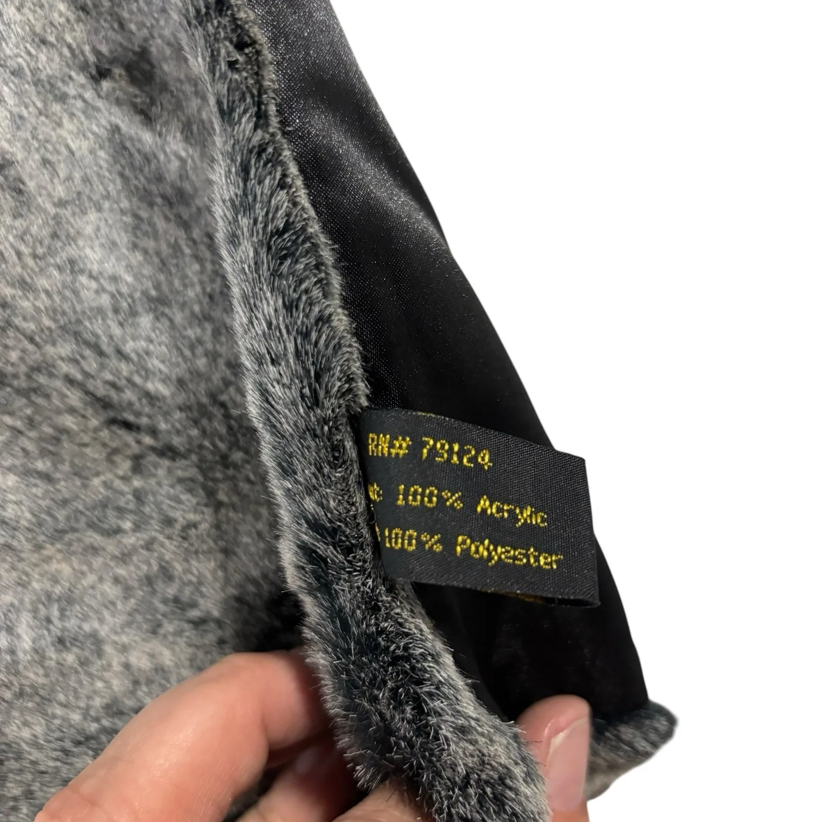 Faux Fur Black Brown Rectangular Neck‎ Scarf Neck Warmer Size 25"x8" - Image 4