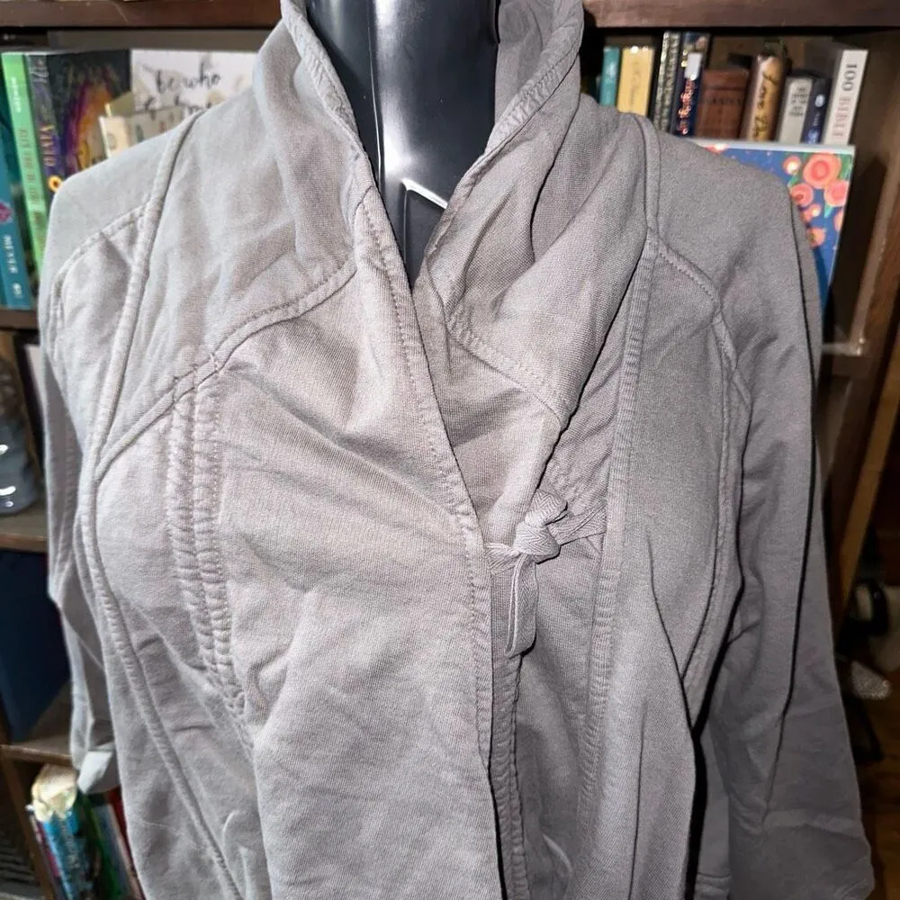 Prairie Underground moth asymmetrical organic wrap M coat Tan Size M - Image 5