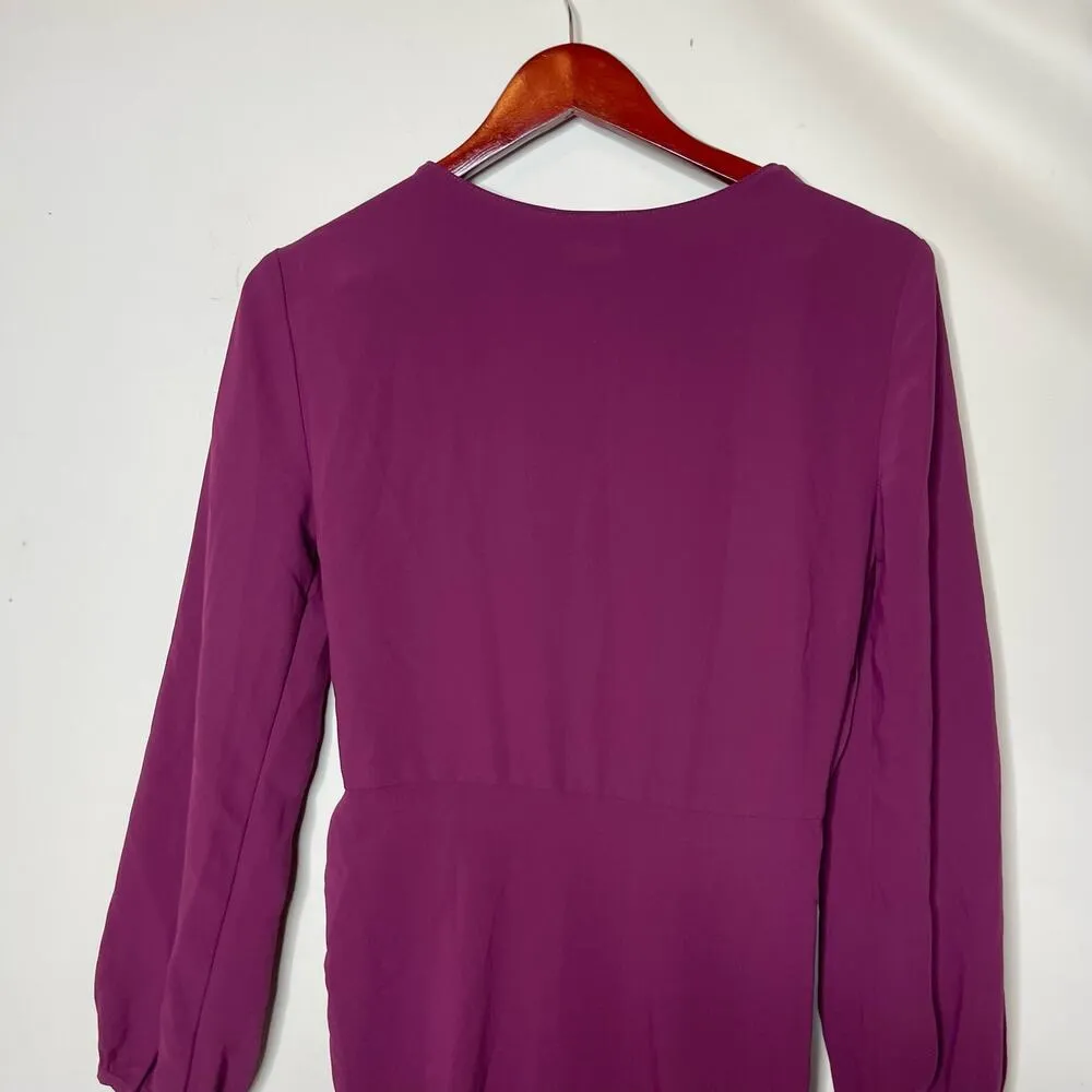Amanda Uprichard Long Sleeve Roma Dress Womens S in Aubergine Purple - Image 4