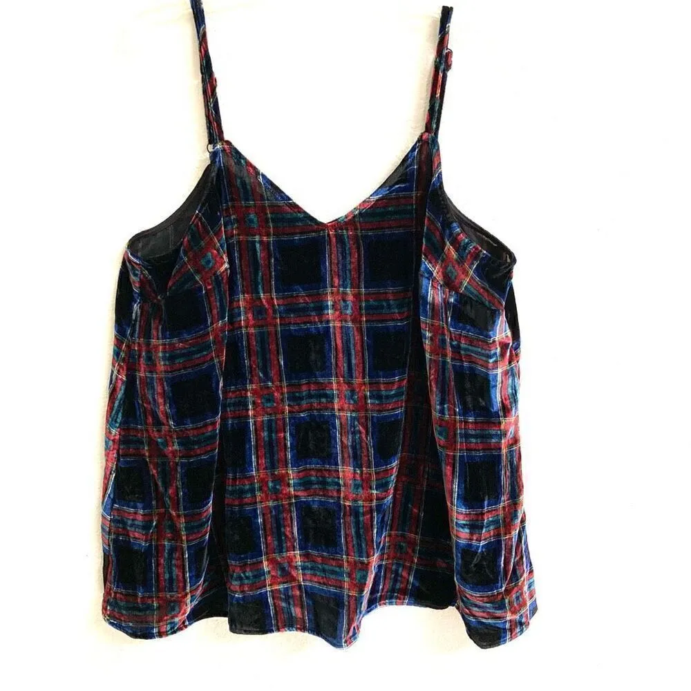 Torrid Sophie black multi plaid velvet swing cami tank top women’s 1X NEW - Image 3