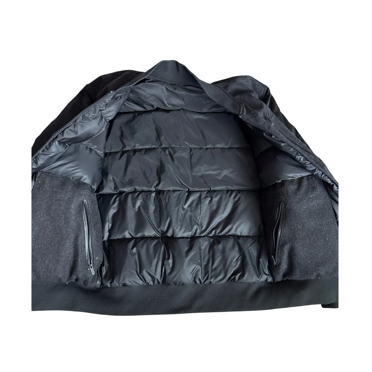 Lululemon Roam Far Reversible Wool Bomber Jacket Heather Gray/ Black Size 4 - Image 9