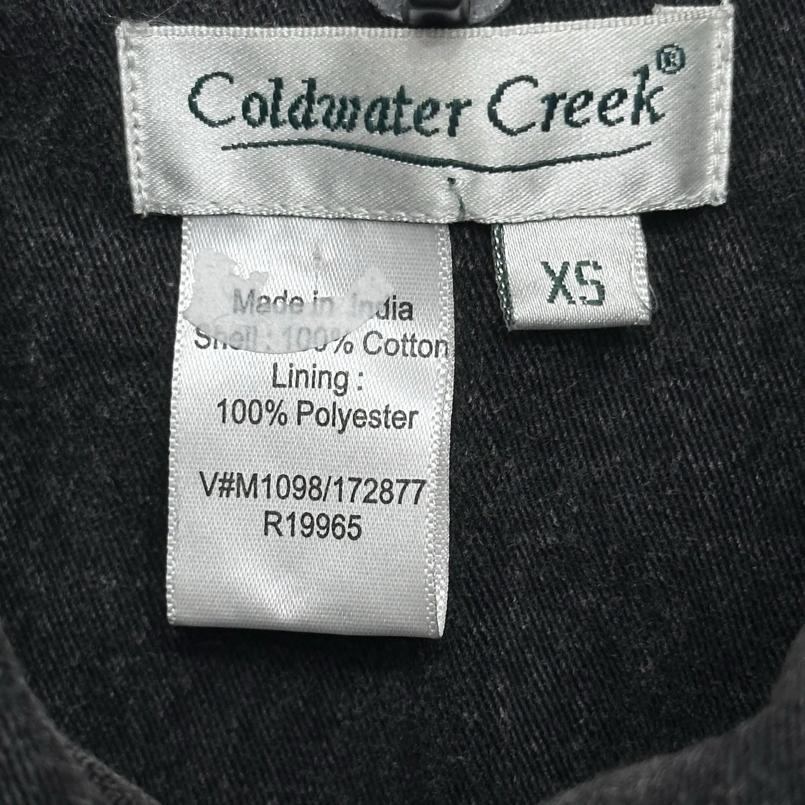 Coldwater Creek Black Denim Floral Paisley Jacket Size XS Embroidered Metal - Image 6