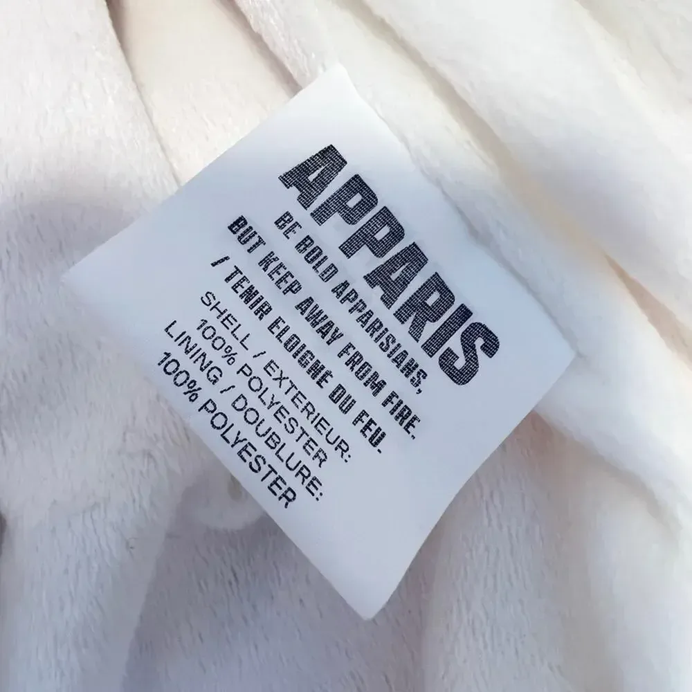 APPARIS Rare Gingham Check Teddy Coat with‎ Tie Waist Pink Size L - Image 4