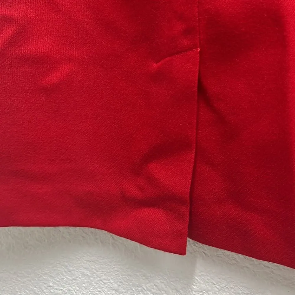 Vintage Wool Cherry Red Pencil Skirt 28 In Waist Italian sz 44 Sexy Capsule Size M - Image 3