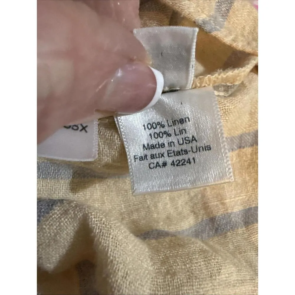 Stark X Striped Small 100% Linen Minimalist Organic Luxury Natural Blouse Small - Image 5