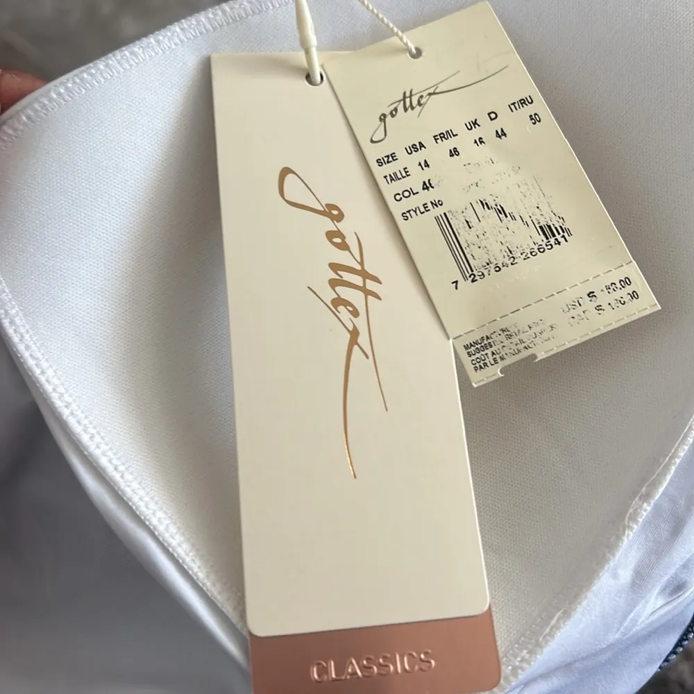 Gottex Deep Plunge Halter Liv One-Piece Swimsuit in Denim Blue Size 46 NWT $158 - Image 8