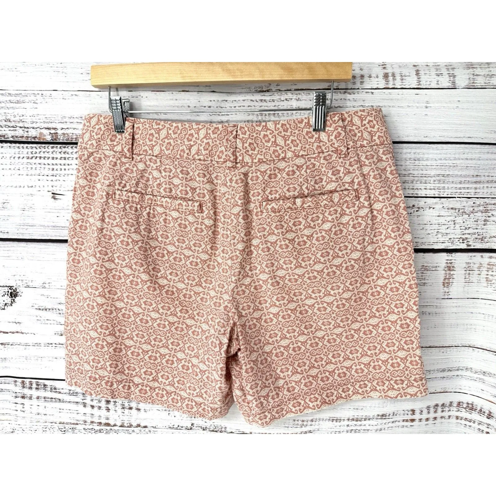 Ann Taylor LOFT Sz 8 Pink LINEN BLEND Bermuda‎ Shorts Summer Beach Tropical Swim - Image 2