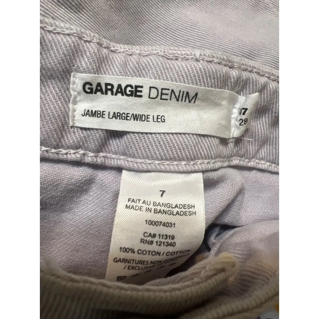 Garage Denim Wide Leg Denim Jeans Light Purple Lavender School Clothes Sz 7 - Image 4