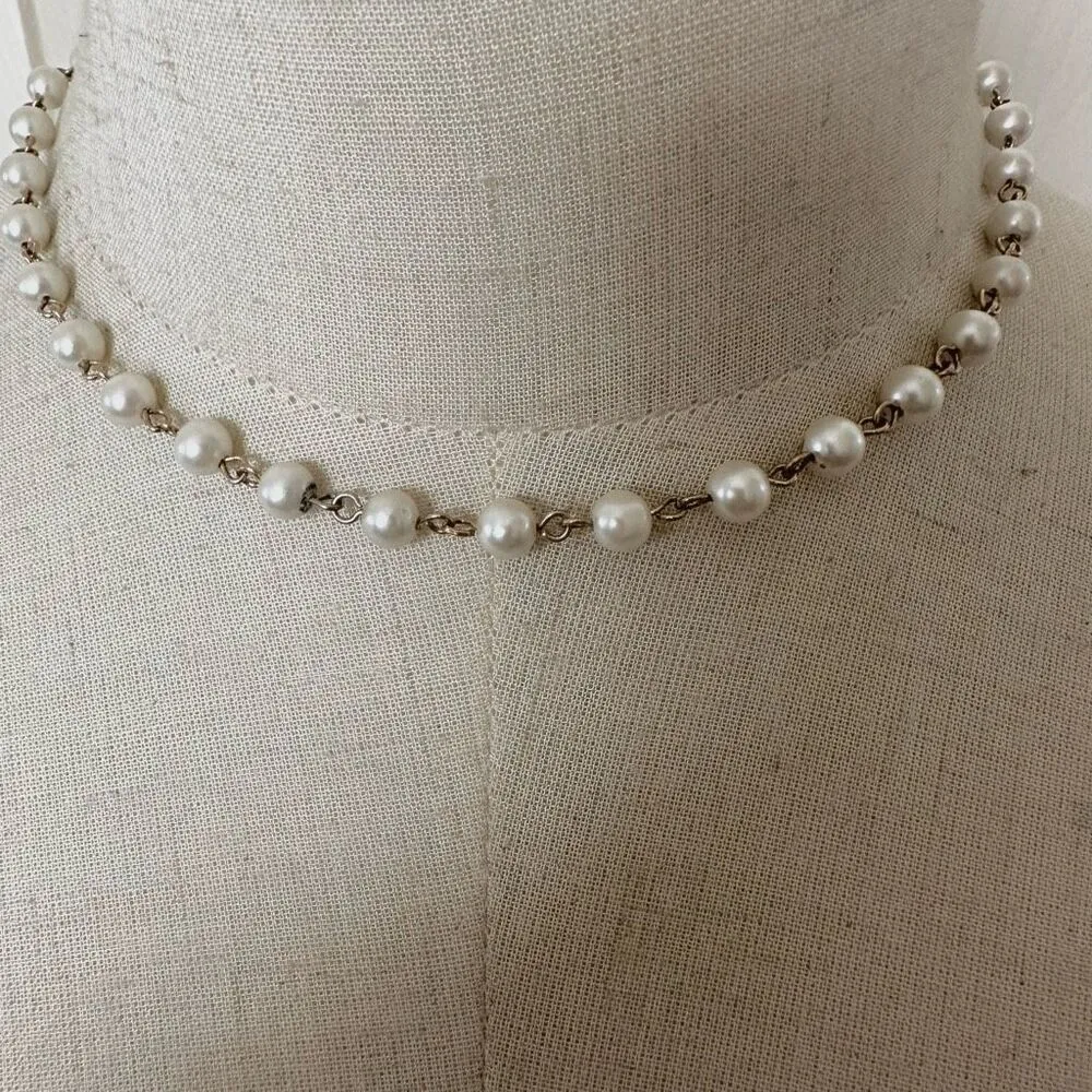 Coro vintage faux pearl choker necklace - Image 2