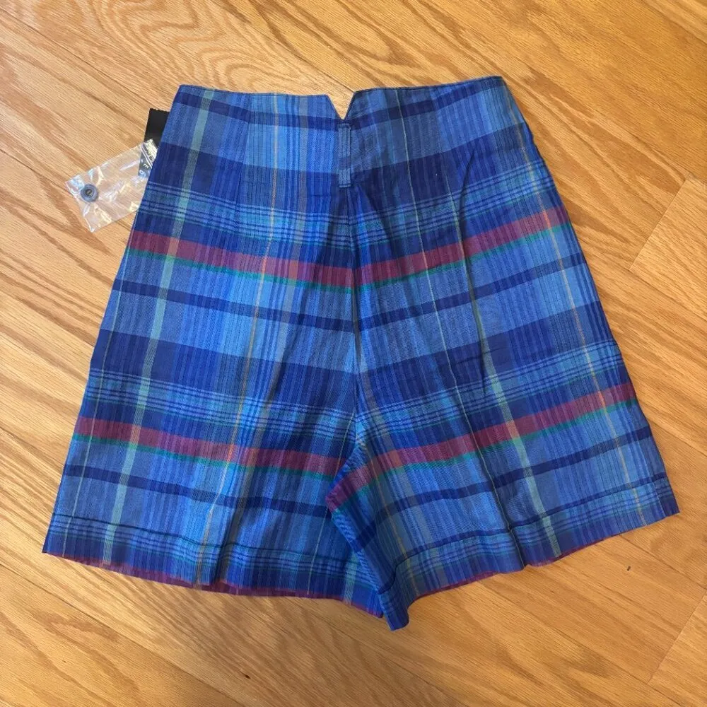 NWT The Limited Size 2 Vintage Plaid Walking Shorts High V Waist Pockets - Image 2