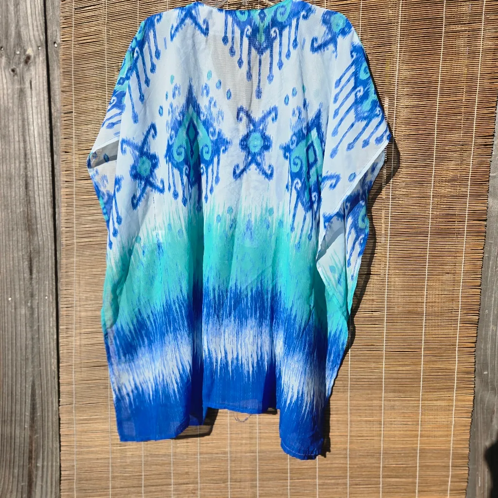 Blue Island Beaded Coverup M - Image 2