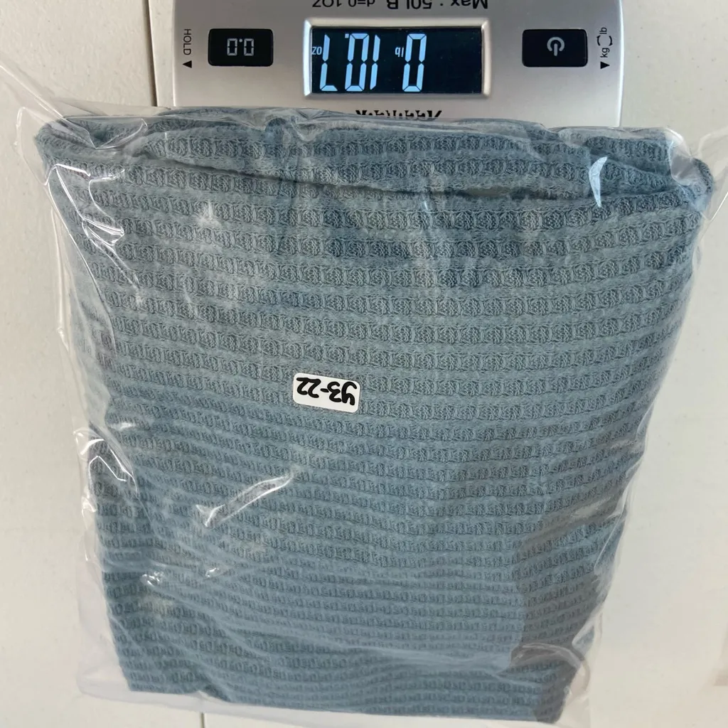 Zenana Outfitters light blue green waffle‎ print soft textured long sleeve shirt - Image 7