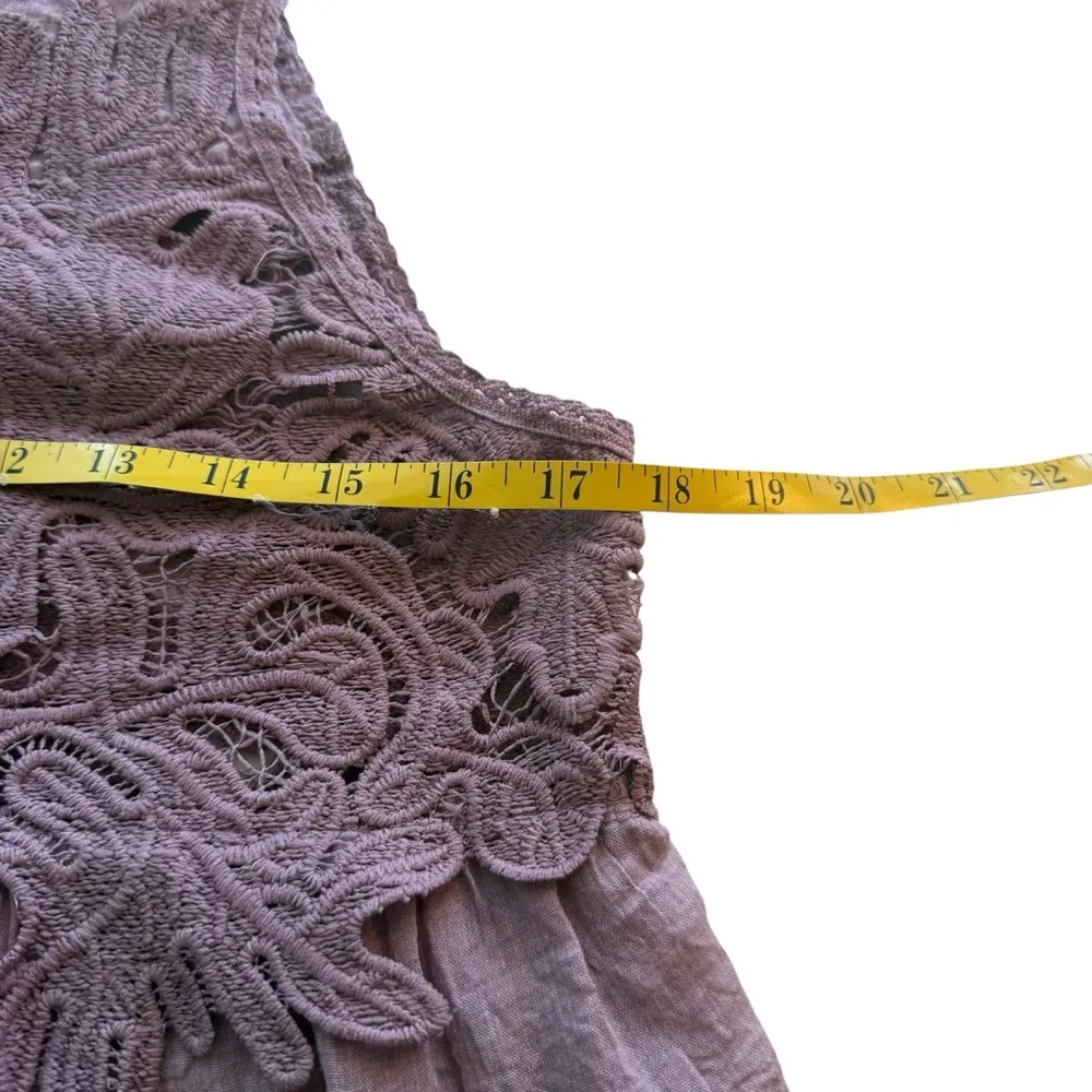 Umgee USA Lace Ruffle Hem Layered Tunic Dress Mauve Small Boho‎ Coquette Dainty - Image 8