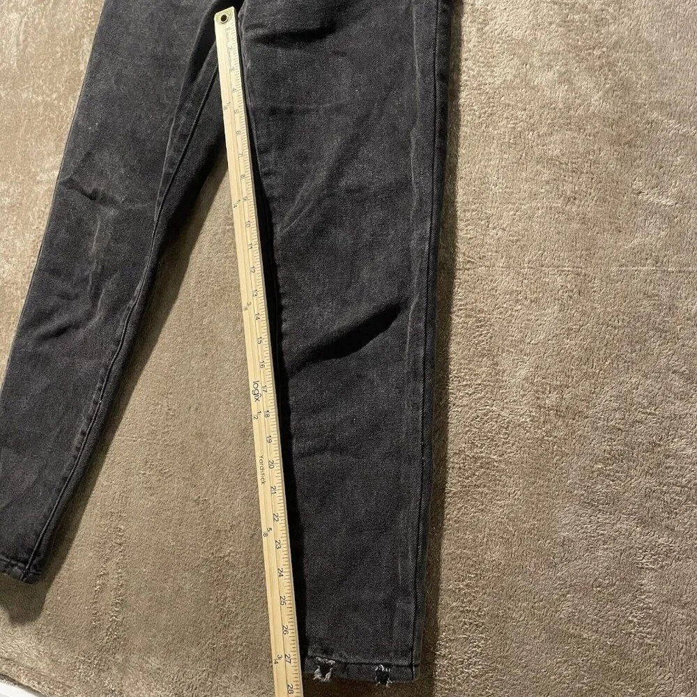 Princess Polly ZAIDEN STRAIGHT LEG JEANS BLACK Charcoal DENIM Size 4 Women - Image 10