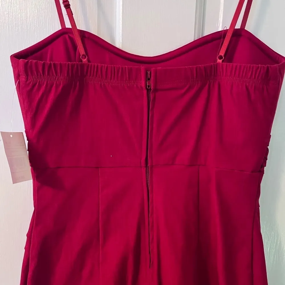 (NWT) Red Bodycon Slip Mini Dress - Image 6