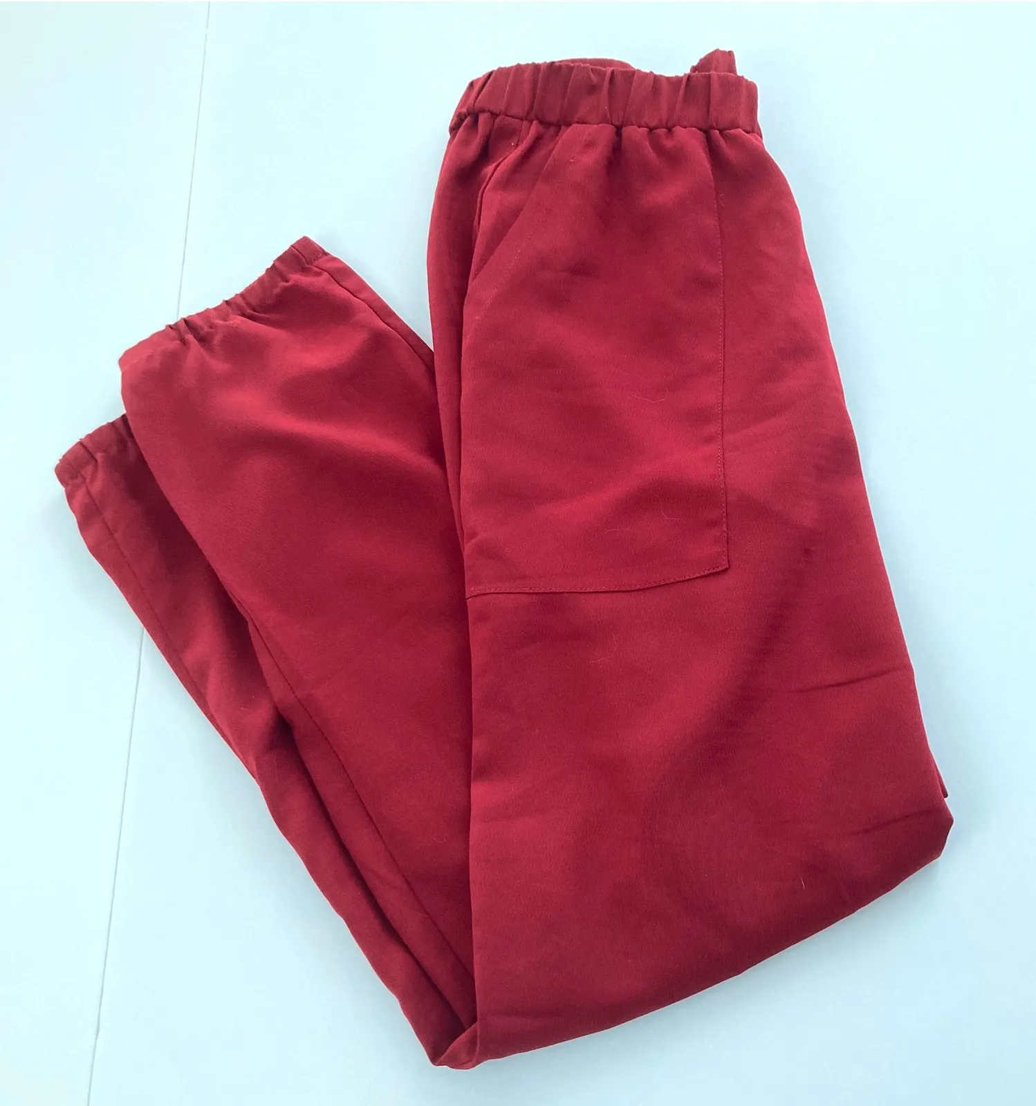 Hatch Womens Maternity Size 1 Small Burgundy Lightweight Crop Jogger Comfort Red - Image 2
