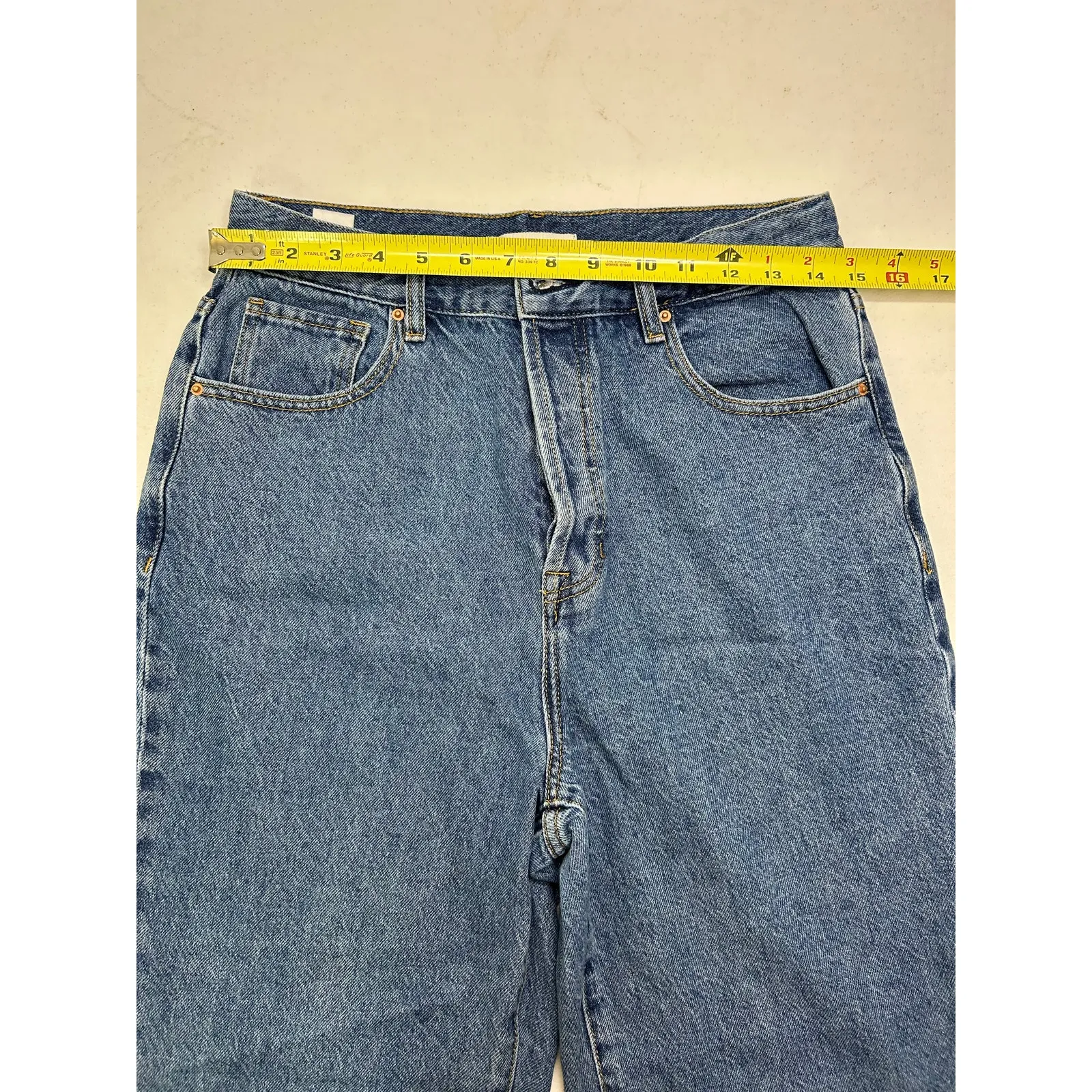 PacSun high rise, straight leg medium wash jeans with cropped ankle size 29 - Image 7