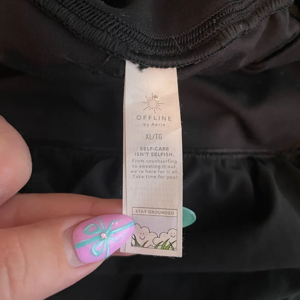 OFFLINE By Aerie Women XL Black Real Me Crossover Flowy Shorts Lined Lightweight - Image 8