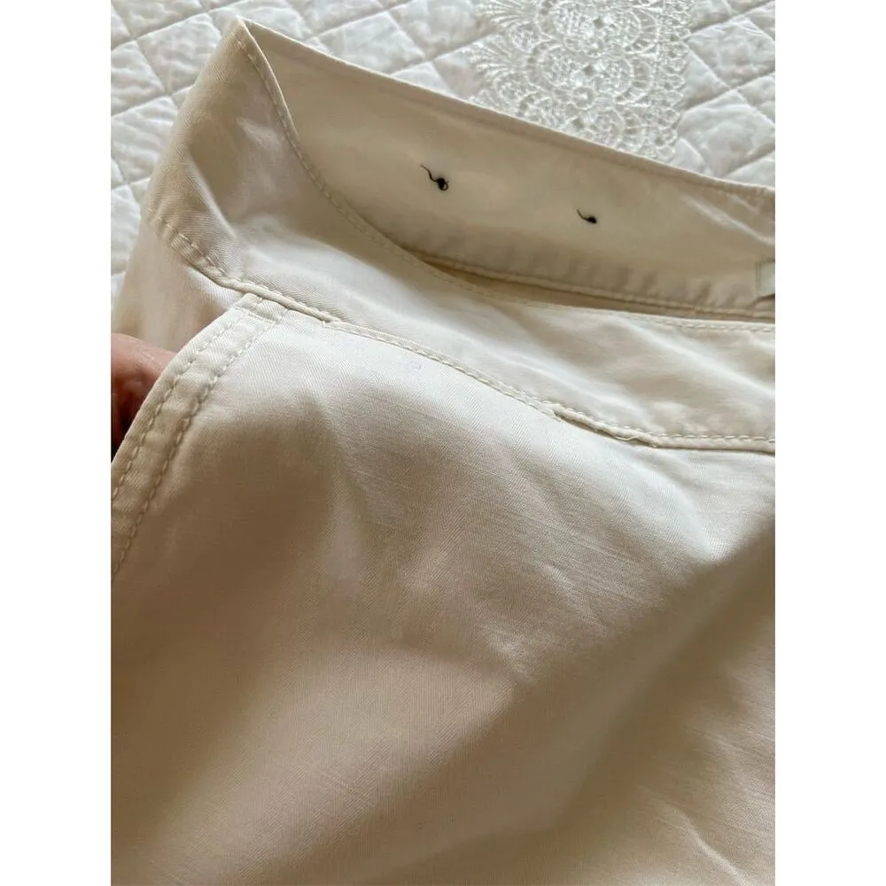 Banana Republic Low Rise Wide-Leg Capris Cream Casual Size 6 - Image 7