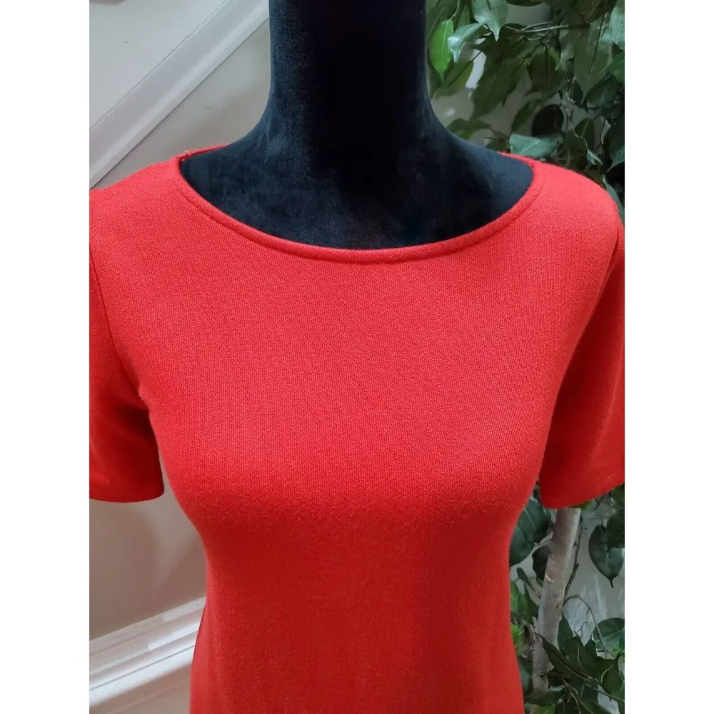 Gibson Red Polyester Round Neck Short Sleeve Pullover Tunic Top Blouse Size PXS - Image 4