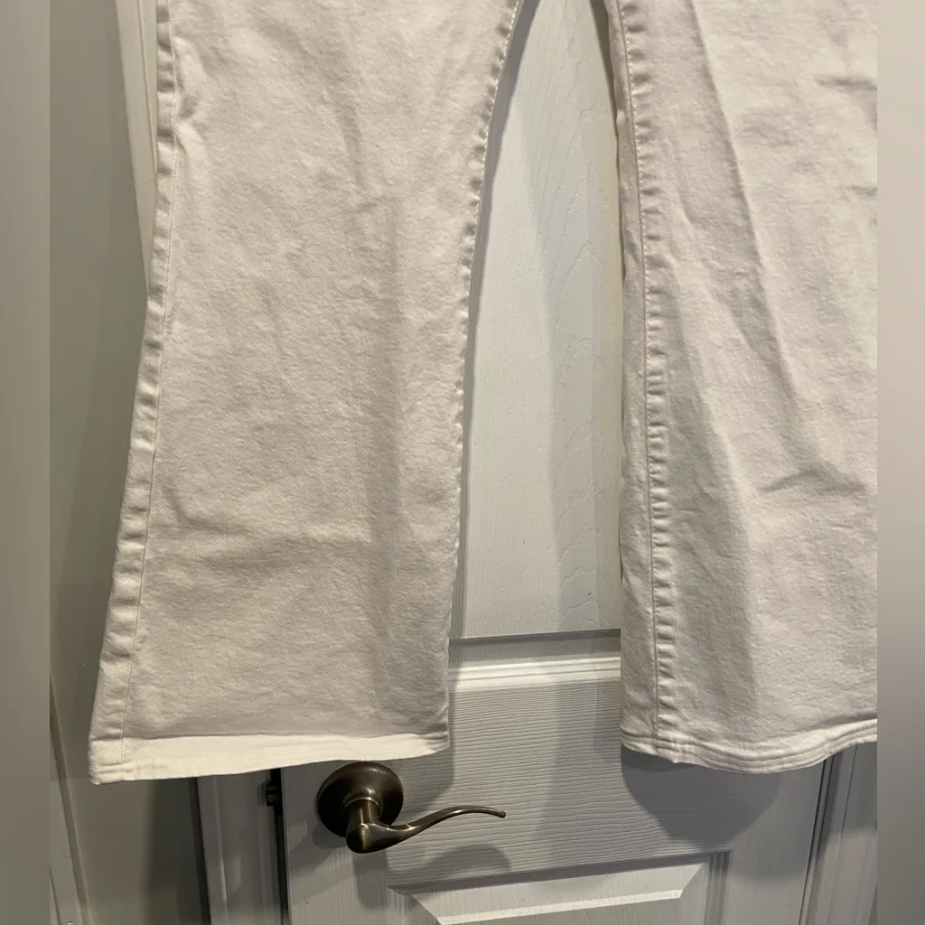 Lucky Brand Size 10 White High Rise Flare Stevie Bootcut Stretch Denim Jeans - Image 4