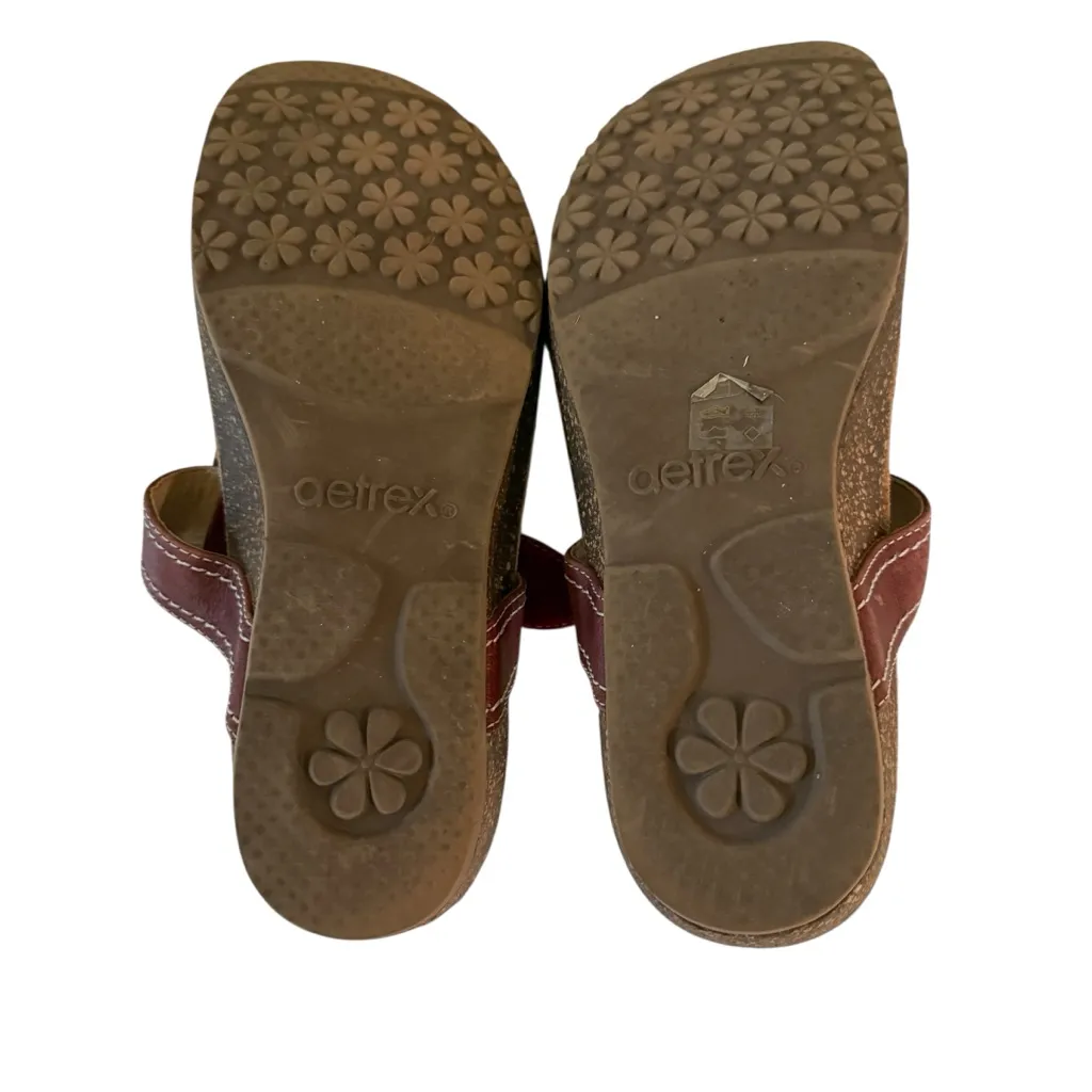 Aertrex Orthapedic Adjustable Embellished Thong Flip Flop Sandals Comfort Sz 38 Brown - Image 2