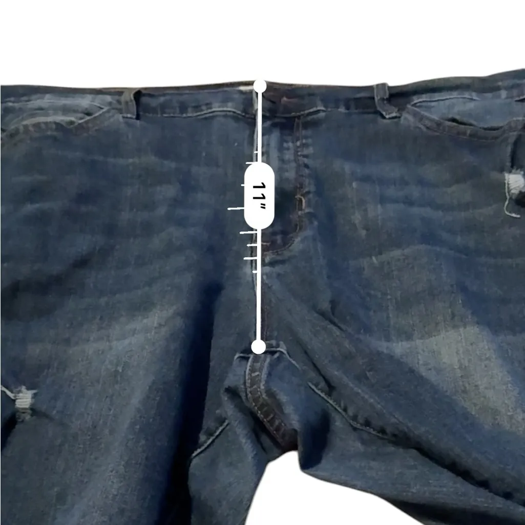 Nicole Miller Nolita Boyfriend Distressed Medium Wash Tapered‎ Leg Jeans Sz 14 - Image 10