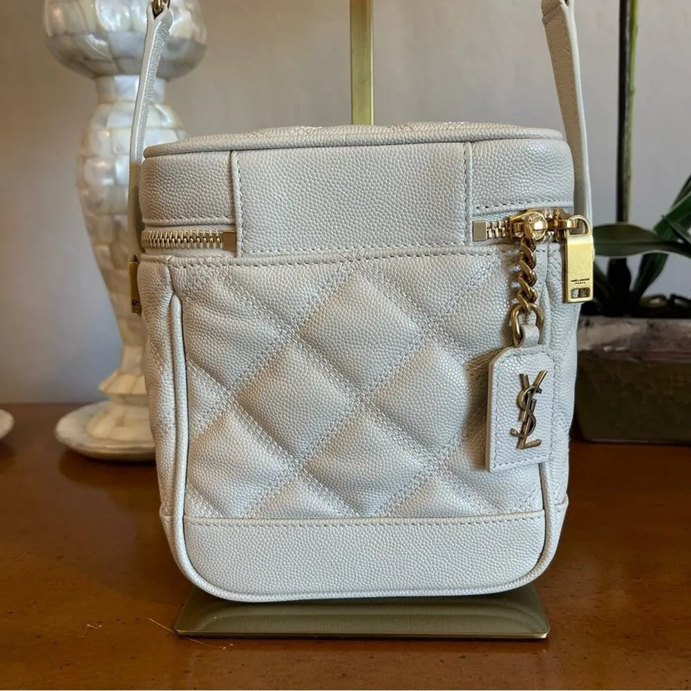 LIKE NEW Saint Laurent 80s Vanity YSL Crossbody Bag in Quilted Grained Leather - Image 3