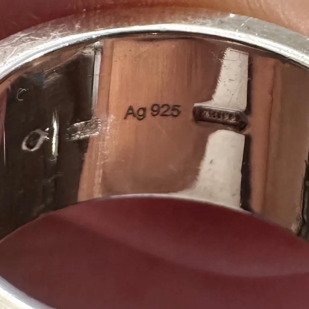 NWOT authentic Gucci Sterling Silver Enamel GucciGhost Pineapple GG Ring us6 - Image 10