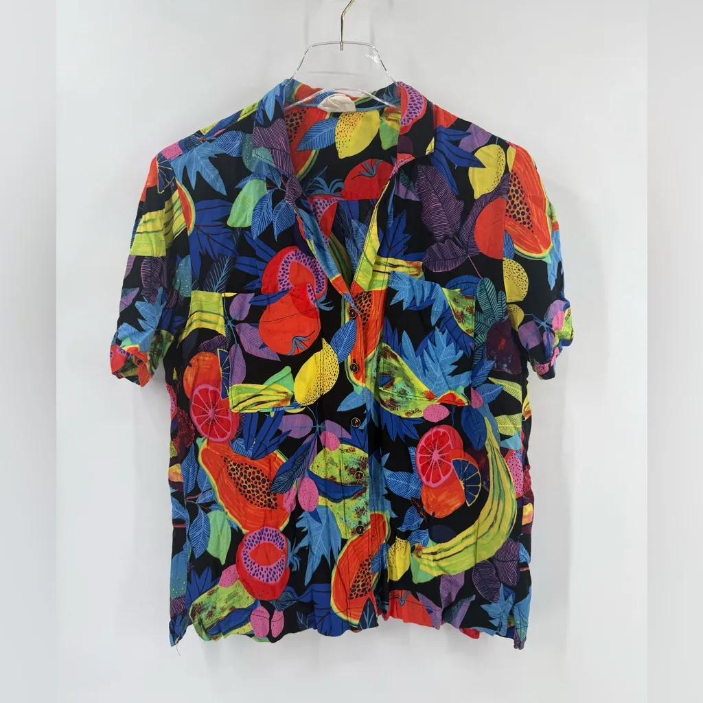 Anthropologie Orane Sigel Multicolor Tropical Button Down Shirt small - Image 2