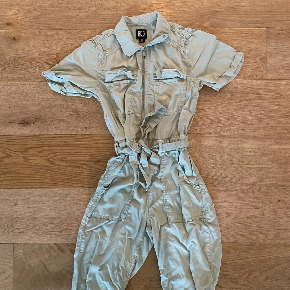 BDG Zip Front Jumpsuit in Mint Green - Image 2