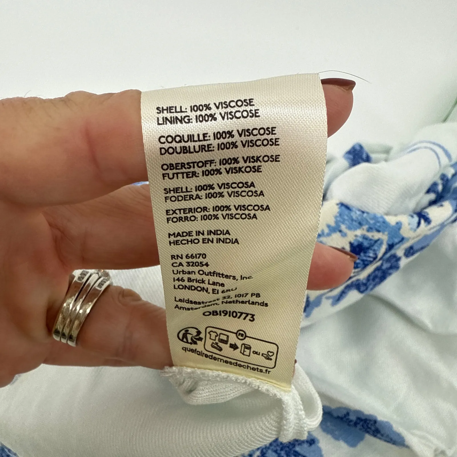 Free People Francesca Mini Dress in Tonal Blue Floral Smocked Puff Sleeve XS/S - Image 10