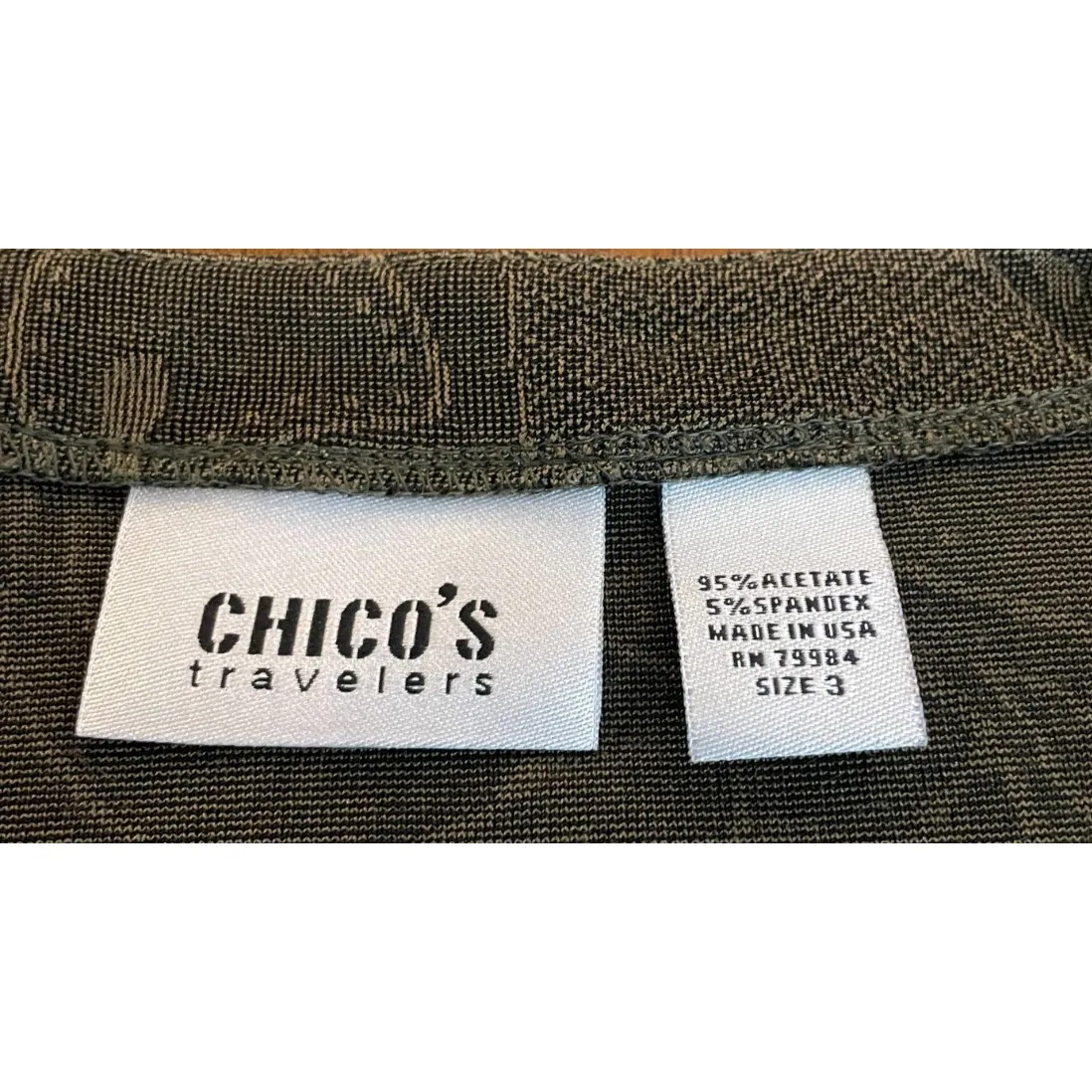 Vintage Chicos Travelers 3 US XL Dark Green Open Cardigan Blouse Tank Top Preppy - Image 10