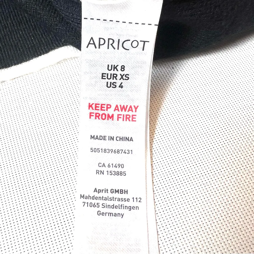 Apricot Black White Button Up Long Cardigan Sweater Size 4 - Image 5