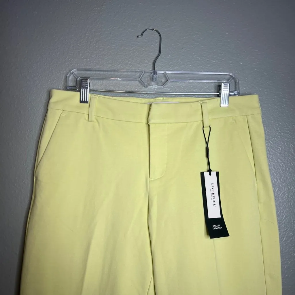 Liverpool Kelsey Trouser Ankle Ponte Pant Size 10 / 30‎ Petite Lemongrass NWT - Image 4