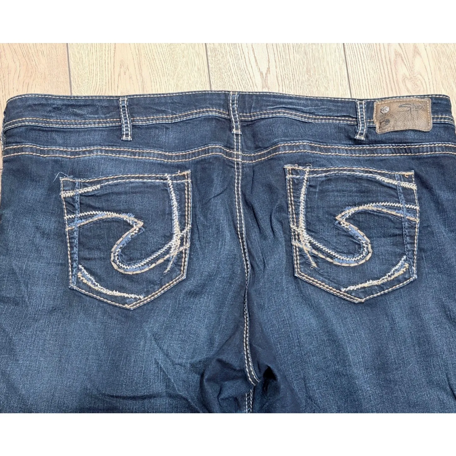 Silver Jeans Co Aiko Mid Slim Boot Plus 26 x 33 Dark Wash Super Stretch Denim - Image 7